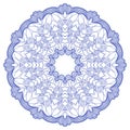 Vector guilloche rosette blue round element for certificate money design Stock Image