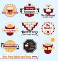 Vector Set: Beer Pong Champion Labels and Icons