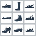 Vector shoes icons set