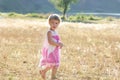 Beautiful Little Girl On Nature
