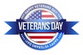 Veterans day. us seal and banner