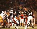 Vince Evans hands off to Walter Payton