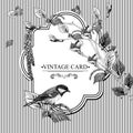 Vintage Card With Birch Twigs ...
