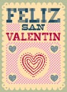 Vintage Feliz San Valentin - Happy Valentines day spanish text