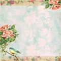 Vintage Shabby Bird And Rose B...