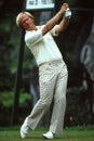 Vintage Shot of Jack Nicklaus swinging.