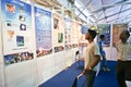 Visitors at the science exhibition Royalty Free Stock Image