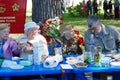 War veterans celebrate Victory Day in Gorky park.