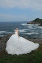 Wedding Girl At Cliff