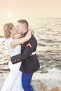 Wedding Kiss At Sunset