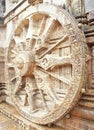 The wheel of Sun God's chariot at Konark Temple Stock Photos