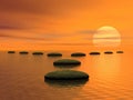 Which way to choose d render two different ways one leading the sun and the other the sky Royalty Free Stock Image