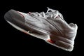 White Sneakers On Black Backgr...