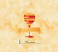Wine menu card design background with glass Stock Photography