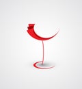 Wine menu card design background with glass Stock Photo