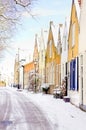 Winter scene of a little village in holland, europ