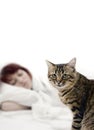 Woman And Cat