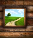 Wood Picture Frame On On Pine ...