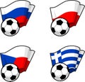 World flags and soccer ball set of with Stock Image