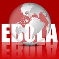 World Globe and Word Ebola in Red