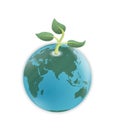 World growing plant go green illustration of on top of the Royalty Free Stock Photography