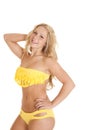 Yellow fringe swim wear