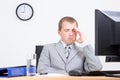 Young Bored Businessman Sleepi...