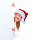Young Christmas Woman Hiding B...