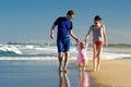 Young family on the beach