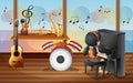 A Young Pianist Inside The Mus...