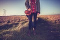 Young Woman With Handbag Stand...