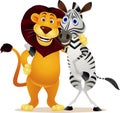 Zebra And Lion