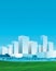 City panorama in blue