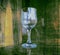 Empty wine glass on wooden background