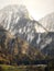 First snow in Landquart mountains in Switzerland.