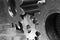 Three gears in black/white
