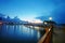 Coastal boardwalk at exotic Singapore