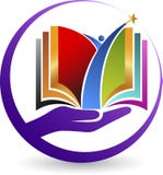  Логотип книги руки Стоковое Изображение RF