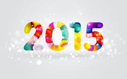 Happy New Year 2015 Colorful Greeting Card Stock Photos - Image.