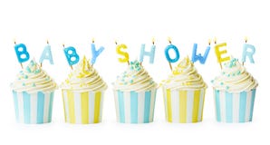 Baby shower cupcakes Royalty Free Stock Photography