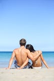 Beach lifestyle couple in love on vacation Royalty Free Stock Photo