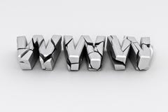 Broken silver www  sign Stock Photo