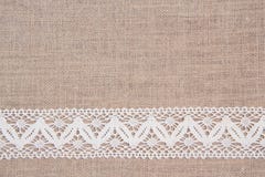 Burlap Background With Lace Royalty Free Stock Photos - Image: 38704878
