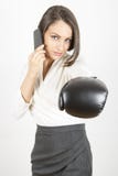 Business woman ready to fight Royalty Free Stock Image