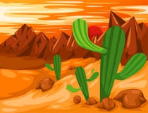 Cactus in desert Royalty Free Stock Photos