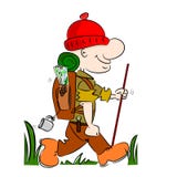 A cartoon hiker Stock Image