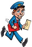 Cartoon Postman Running Away From A Dog R