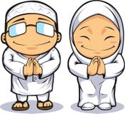 Cartoon of Muslim Man & Woman Stock Image