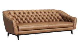 Classic Tufted Sofa Isolated On White Background Top View Classic Tufted Sofa Isolated On White Background Top View