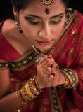 Close up Indian woman prayer Stock Photography